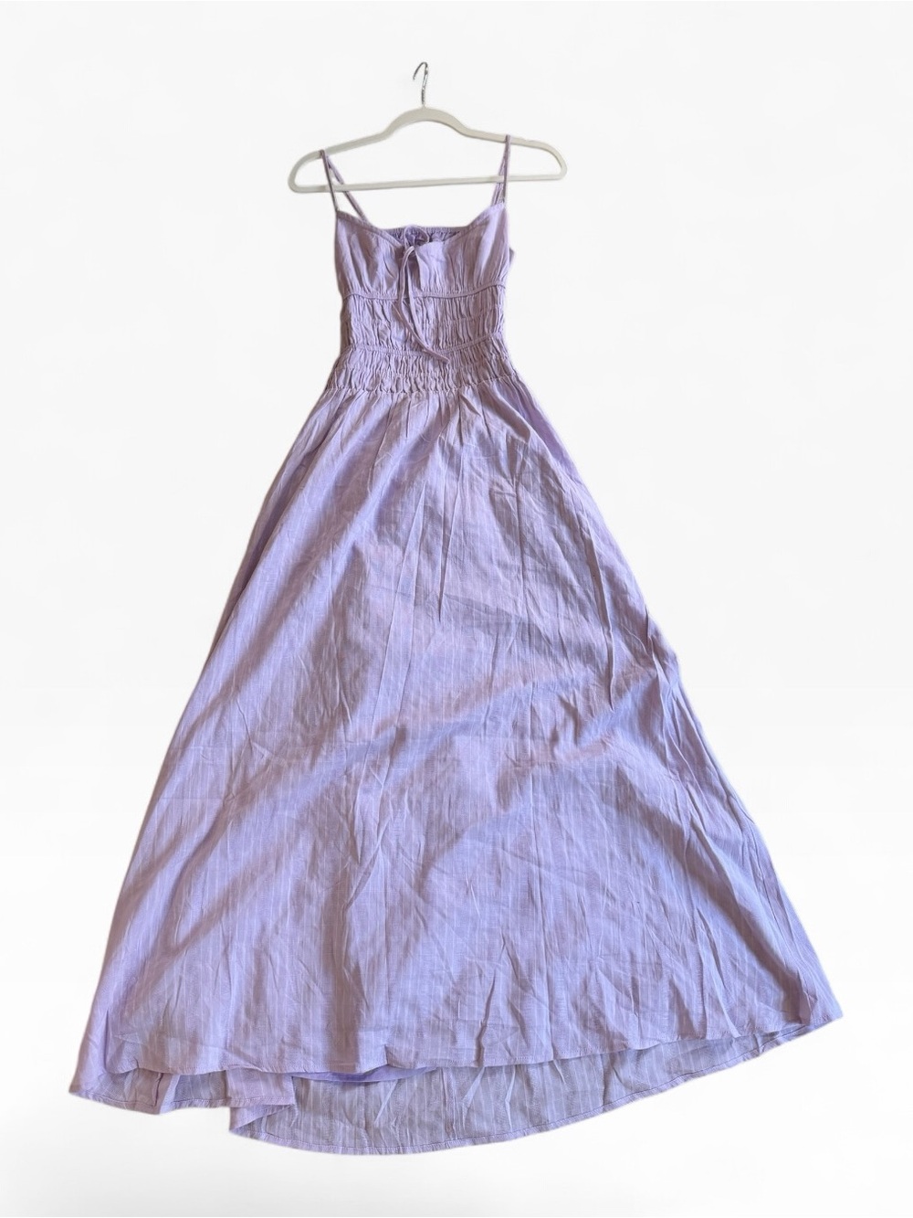 Lavender A-Line Maxi Dress with Spaghetti Straps